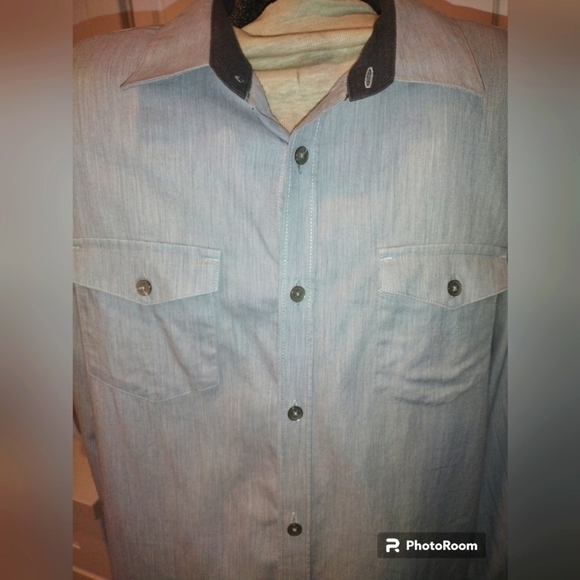 Calvin Klein Men's Dress Shirt Slim Fit Light gray L - Picture 3 of 4